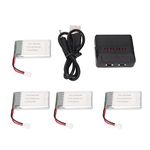 4PCS 3.7V RC Drone Battery, 2000mAh 903048 Rechargeable Lipo Battery with USB , UAV for KY601S H11D H11C RC Quadcopter