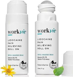 Workvie Lidocaine Roll On Pain Relief Cream 2pk - Maximum Strength Instant Numbing - Muscle & Joint - Arnica, Menthol, Aloe Vera for Sensitive Skin