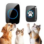Edge Touch Dog Bells Toilet Training – Black Durable Dog Bell & Wireless Dog Doorbell 1000ft with LED, Waterproof Dog Buttons for Talk Training, Dog Training Bells for Door (1 Bell & 1 Chime)
