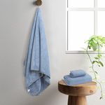 SPREAD SPAIN Microfiber Towels for Bath | Coral Large Bath Towel | Extra Soft Plush & High Absorbent |360 GSM | Bath Towel for Men and Women |70x146 cm (American Denim)