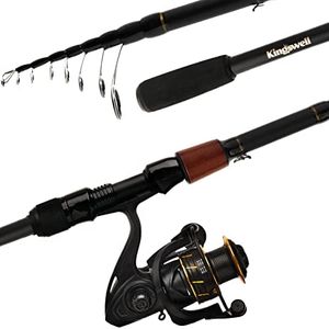 KINGSWELL Telescopic Fishing Rod and Reel Combo, Premium Graphite Carbon Collapsible Fishing Pole with Spinning Reel, Portable Travel kit for Adults Kids