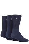 Jeep Mens 3 Pair Urban Trail Cotton Sports Socks In 3 Colours (6-11, Navy/Sky)