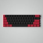 61 Keys PBT Backlit Keycaps PBT OEM Profile Red and Black keycaps Fit for RK61/GK61/Anne Pro2 60% Cherry Mx Switches Mechanical Keyboard(Only Keycaps)