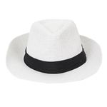 FabSeasons Casual Woven Homburg Hat for Men White