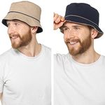 undercover lingerie Mens Reversible Bucket Hat GL824 Navy/Beige M/L