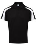 AWDis Cool Contrast Polo Jet Black/Arctic White