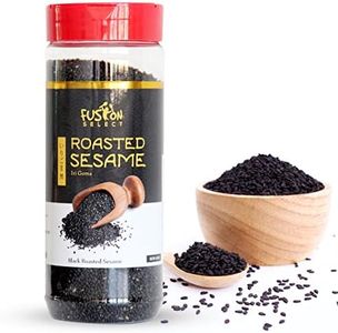 Fusion Select Roasted Black Sesame Seeds - Natural Toasted Sesame Seeds - Crispy, Crunchy, Nutty Taste for Asian, Mediterranean & Middle Eastern Cuisine - Salad, Soup, Noodle & Sushi Topping