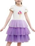 Girls Dress Ice Cream Purple Layered Tulle Cake Sundress Casual Size 6 Years