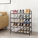 Lukzer Metal 5 Layer Shoe Rack Storage Organizer Stand for Door Entrance Dormitory DIY Home, Living Room, and Balcony Décor Stand (Black/82 x 67 x 23cm)