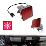 Adiil 2''Size 15-LED Brake Light Trailer Hitch Cover Fit Towing & Hauling，Red Lens Tow Hitch Driving & Brake Lamp