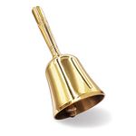 Hourwof Loud Hand Call Bell,Solid Brass Dinner Bell Service Bell Pet Training Bell Jingle Bell,Gold