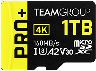 TEAMGROUP A2 Pro Plus Card 1TB Micro SDXC UHS-I U3 A2 V30, R/W up to 160/110 MB/s for Nintendo-Switch, Steam Deck, Gaming Devices, Tablets, Smartphones, 4K Shooting, with Adapter TPPMSDX1TIA2V3003