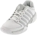 K-Swiss Women's Hypercourt Express Leather Tennis Shoe, White/Silver/Glacier Gray, 5 M