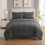 Sweet Home Collection Ultra Soft Down Alternative Set & Luxurious Bed Sheets, Polyester, Gray, Queen