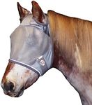 Derby Reflective Trim Fly Mask Without Ears, 3330 Equestrian Horse Fly mask, 72-7107GY-S, Grey, Small (Pony)