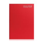 Academic Diary 2024-2025 A4 Day-A-Page Student Diary with Case Binding Red