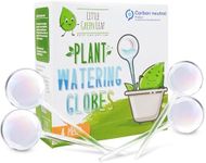 Little Green Leaf Plant Watering Globes - 4 Pieces Clear Rainbow. Decorative Self Watering Planter Inserts. Hand-Blown Durable Glass. Ideal Plant Lover Gift (4pk Medium)
