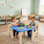SIGNATRON Plastic Strong and Durable Kids Table for Studying Dining Home Virgin Material Kids Table for 2 to 5 Years | Sustain Upto 100 KG (Blue Table)