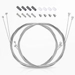 4PCS Universal Bike Brake Cable,Replaceable Brake Inner Wire Cable, Include Free Cable Cap End Crimps O-Rings Accessories, Professional Bicycle Brake Line For Mountain Bikes MTB or Road Bikes, 2M Long