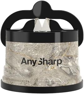 AnySharp – EDITIONS – Hands Free Knife Sharpener - Easy to Use Sharpening Tool with PowerGrip Suction Base and 20-Degree Pre-set Angle - For All Knives: Chef’s, Serrated, and Hardened Steel - Stone