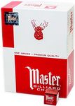 Master Billiard fessional Billiards Chalk for Smooth, Even Coating on Cue TipPool Chalk, Pack of 144 Cubes, Red, with Protective Box - Professional Billiards Chalk for Smooth, Even Coating on Cue Tip