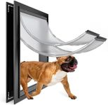 URSPET Dog Door for Exterior Doors: Heavy Duty Aluminum Doggie Door, Extreme Weather Doggy Door, Giant Dog Door for Large Dogs Up to 100 lbs, Dual Flap Insulated Dog Door, Lockable (L)