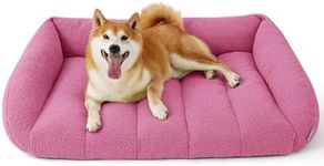 Lesure Orthopedic Dog Bed Sofa for Large Dogs, Waterproof Dog Couch with Removable Washable Cover, Cute Aesthetic Pet Sofa Couch with Egg Crate Foam(35" x 25" x 10.5", Pink)