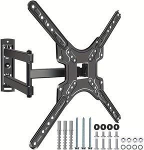 Rantuia TV Mount Bracket - Fits up to 55 Inch Screens, Metal Material, Max Weight 22kg - Adjustable TV Wall Mount for Flat & Curved TVs, Heavy Duty TV Bracket, Max VESA 400x400mm