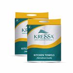 Kressa 2 Ply Paper Towel | Kitchen Tissue | Towel Paper Roll | 4 Rolls 60 Pulls Per Roll Total 240 Pulls Made of Natural Virgin Pulp