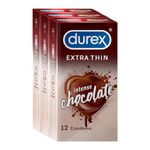 Durex Extra Thin Intense Chocolate Flavoured Condoms For Men -12s (Pack of 3)