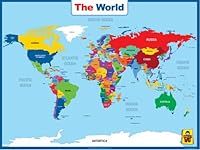 World Map Laminated Poster -Double 