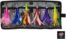 Set of 6 Tuna Flasher Lures, Rigged