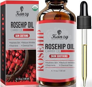 Kanzy Huile de Rose Musquée Bio 120ml pour les Visage Cheveux Hydrates Corps Peau Pieds et Ongles 100% Pressée à Froid pure et Naturelle Hydratante et Nourrissante