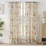 Greenland Home Antique Rose 100% Cotton Curtain Panel Pair, 42 W x 84 L Inches Each, Set of 2 - Blue