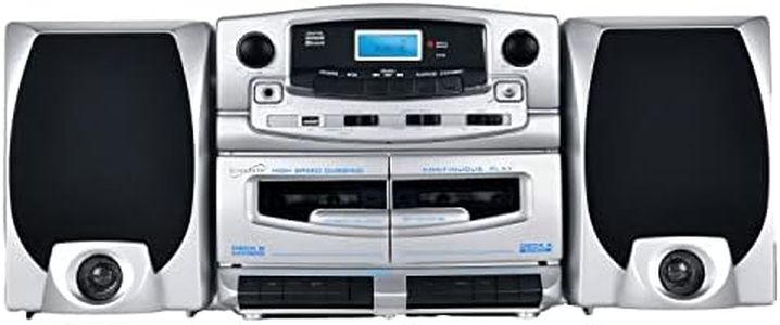 Supersonic SC-2121BT Bluetooth Entertainment Audio System, Bluetooth 5.0, op Loading MP3/CD Player, AM/FM Radio, USB Input, Double Cassette Recorder, High-Performance Detachable Speakers, AC/DC