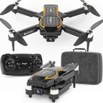 F198 Drone with Camera 720P HD, 90° Adjustable Lens, Foldable Drone for Adult Beginners, WiFi APP, 3D Flip, Auto Hold, Optical Stream Positioning, Waypoint Flight, Carrying Case
