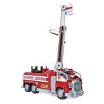 Paw Patrol Marshalls Transforming Movie City Fire Truck with Extending Ladder, Lights, Sounds and Action Figure Toy|Roleplay Toy|Vehicle Set|Best Gift for Kids|Kids Toys for Ages 3 Yr+ (Multicolor)