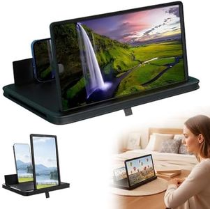 10/12/14 Inch Screen Phone Magnifier, 2026 Upgrade Foldable Screen Magnifier for MobilePhone, Cell Phone Magnifier Projector Screen for Videos, Movies and Gaming (Black, 12 Inch)