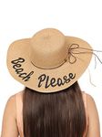 FabSeasons Long Brim Beach And Sun Polyester Hat For Women & Girls (Brown-1)