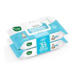 Mother Sparsh 99% Pure Water Baby Wipes (40X2) Super Saver Travel Friendly Combo Pack | Wipes Made with Plant Based Fabric