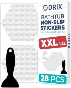 Extra-Large 4-Inch Hex Anti-Slip Shower Stickers, 28 Pack, Clear PEVA