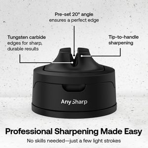 AnySharp Evo Knife Sharpener – Black, Compact Kitchen Tool