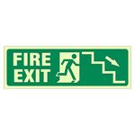 SignageShop Glow In Dark Fire Exit Staircase Sign (Pack Of 5)