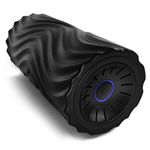 Zyllion Rechargeable Vibrating Foam Roller with 3 High-Density Textured Surfaces and 4 Speeds for Exercise, Massage, Muscle Recovery, Trigger Point Myofascial Release - Black/Black (ZMA-22-BKBK)