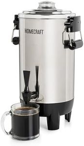 30 Cup Coffee Urn - Quick-Brewing Stainless Steel Double-Faucet - Perfect For Espresso, Hot Water, Tea, Hot Chocolate - Stainless Steel