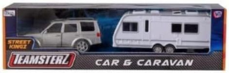 Celino® Car and Caravan Toy DieCast Opening Doors Boys Kids Children Vehicle (Silver)