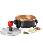 Giles & Posner EK4247 Multicooker Pot – Electric Frying Pan Skillet with Lid, Non-Stick Family Cooking Large Hot Pot, Adjustable Temperature, Cool Touch Handles, 5 Heat Settings, Easy Clean, Portable