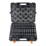 VEVOR 1/2" Drive Impact Socket Set, 65 Piece Socket Set SAE 3/8" to 1-1/4" and Metric 10-24mm, 6 Point Cr-V Alloy Steel for Auto Repair, Easy-to-Read Size Markings, Rugged Construction, Storage Case