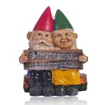 Growing Old Together, Garden Statue Gnome Couple, Resin Gnome Ornament, Best Friends Lovers Romantic Statue, Indoor Outdoor Home Décor Wedding Gift, Ornament for Patio Yard Lawn Christmas Decorations Gifts