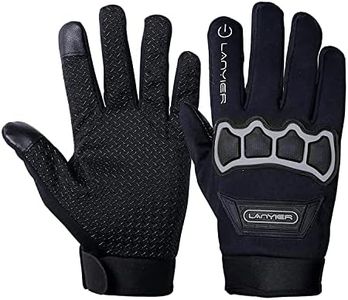 DreamPalace India Polyester Full Finger Bike Gloves For Men Women Bike Riding Gloves Touch Screen Hard Knuckle Gloves For Outdoor Sports For Cycling Motorcycle Hiking (Free Size) Free Size (Grey)